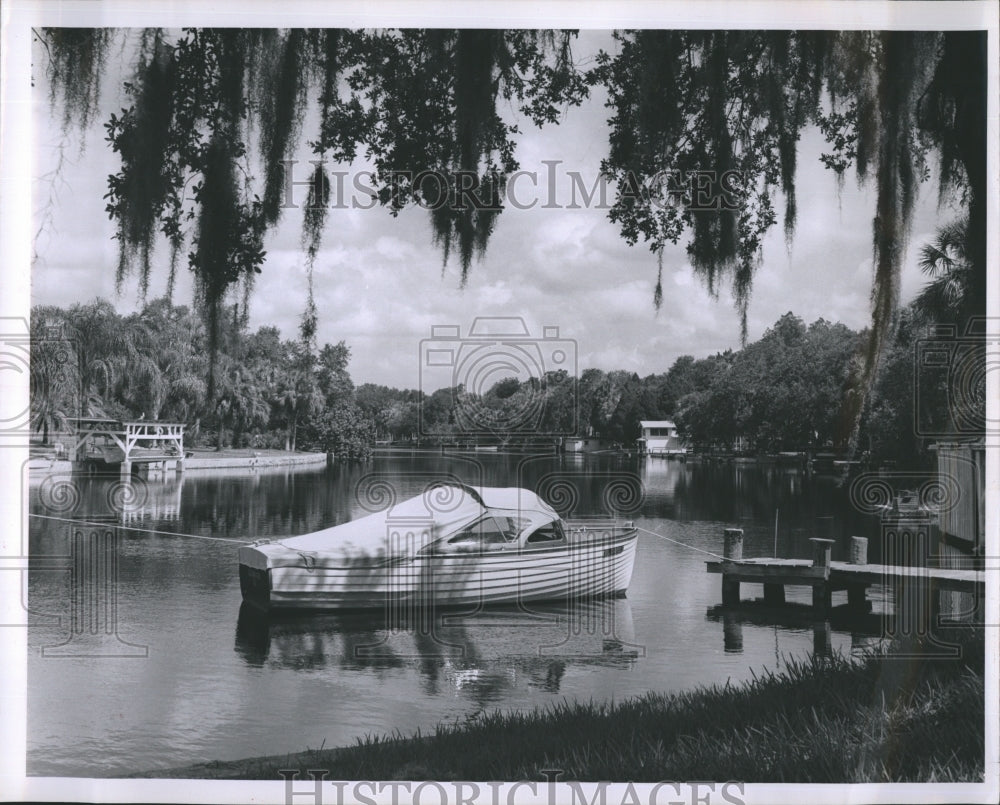 1963 Waterfront Scene New Port Richey Florida - Historic Images