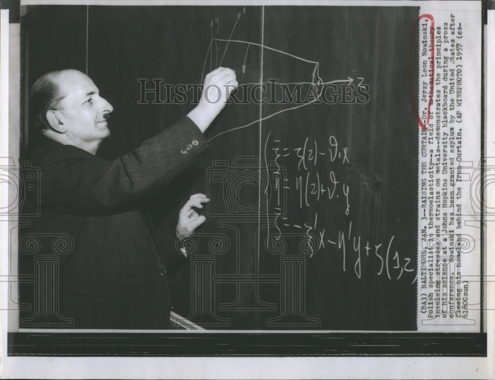 1957 Dr. Jerzy Leon Nowinski Polish Specialist in thermmoelasticity - Historic Images