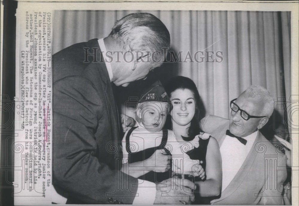 1968 Patrick Nugent, President Johnson, Luci Nugent - Historic Images