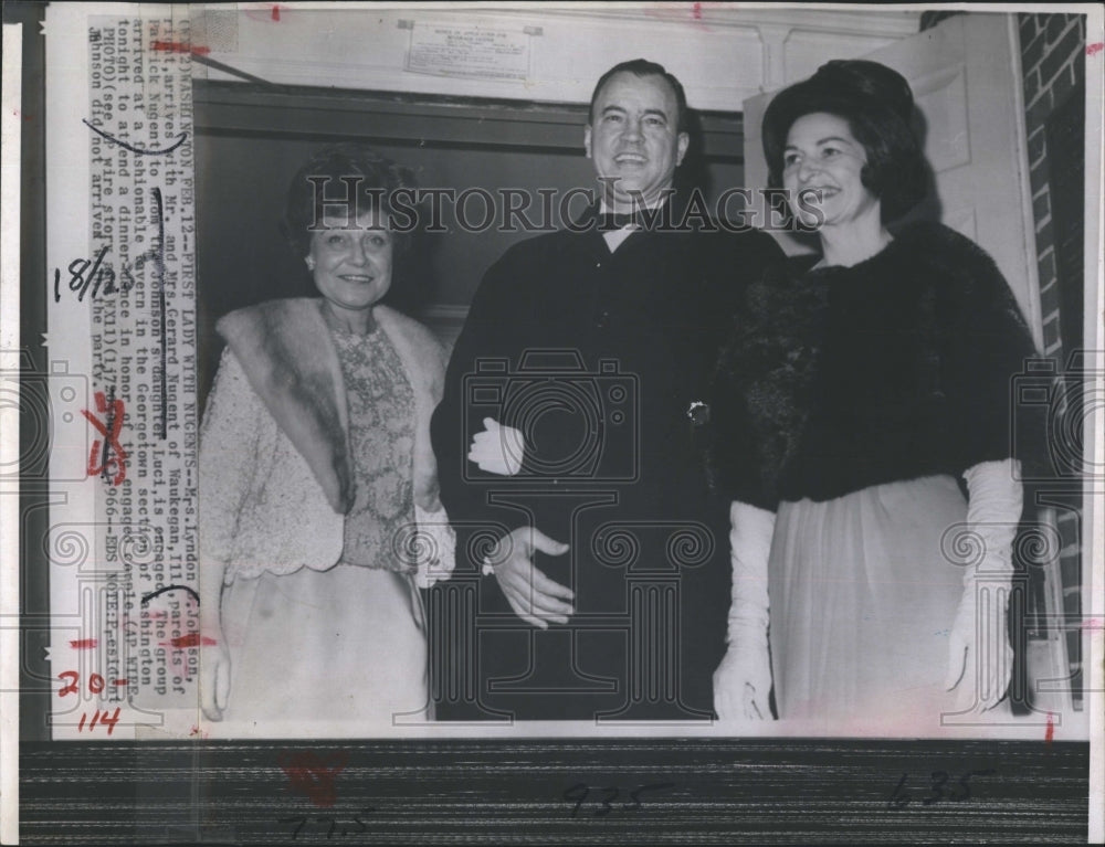 1966 Mrs. Lyndon S. Johnson, Mr. and Mrs. Gerard Nugent  - Historic Images