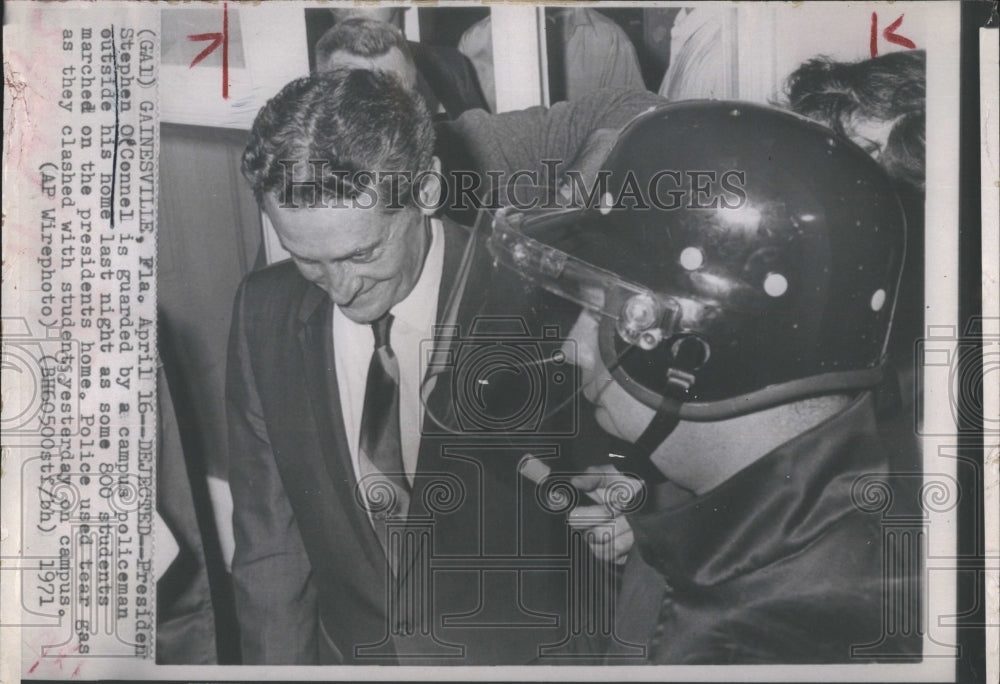 1971 Stephen O'Connel Guarded by Police From Angry Students - Historic Images