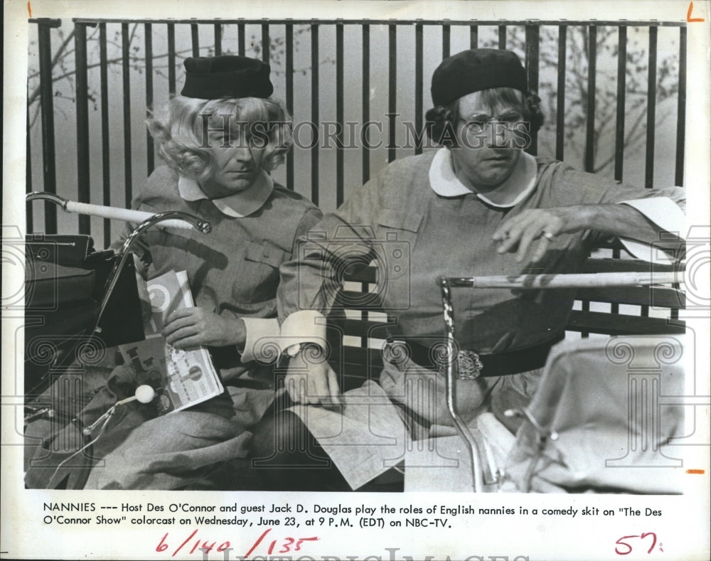 1971 Des O'Connor and Jack Douglas on The Des Connor Show - Historic Images