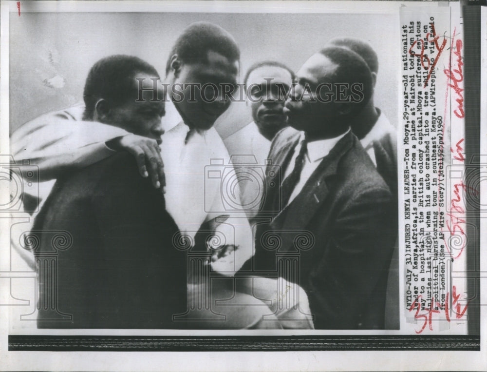 1960 Tom Mboya Nationalist Leader Of Kenya Injured In Auto Crash - Historic Images