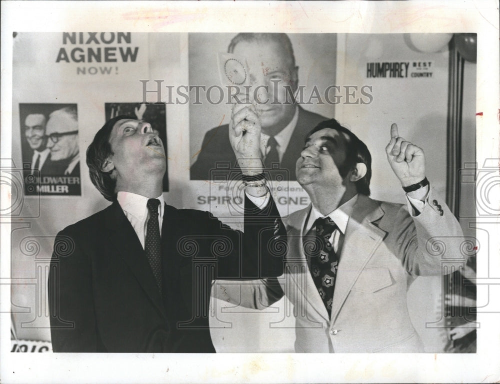 1971 TV Host George Plimpton & Impressionist David Frye on ABC - Historic Images