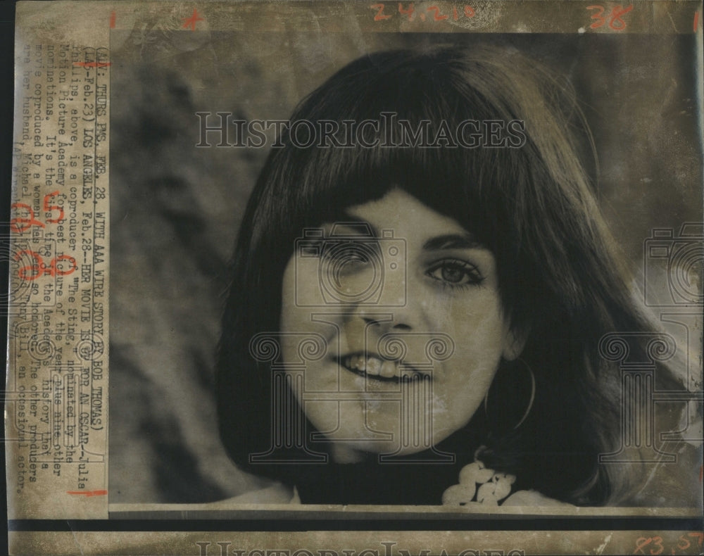 1974 Julia Phillips, Co-Producer of Nominated Film "The Sting" - Historic Images