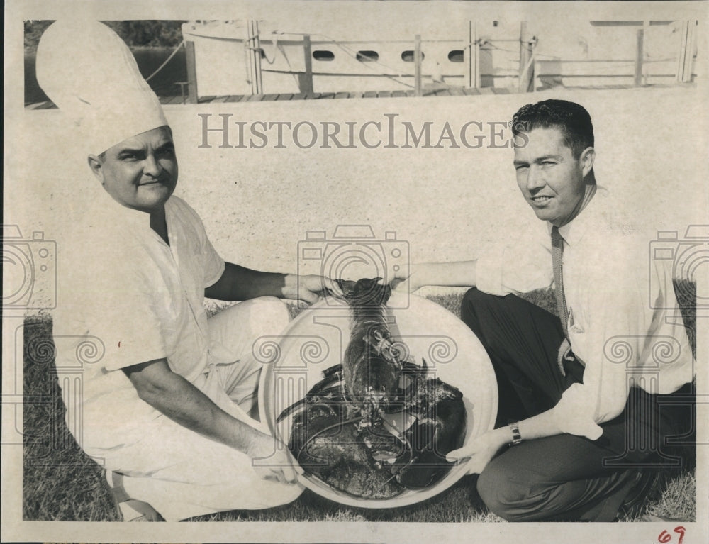 1961 Venice Yacht Club chef Wayne Foreman and manager Tommy Lackey - Historic Images