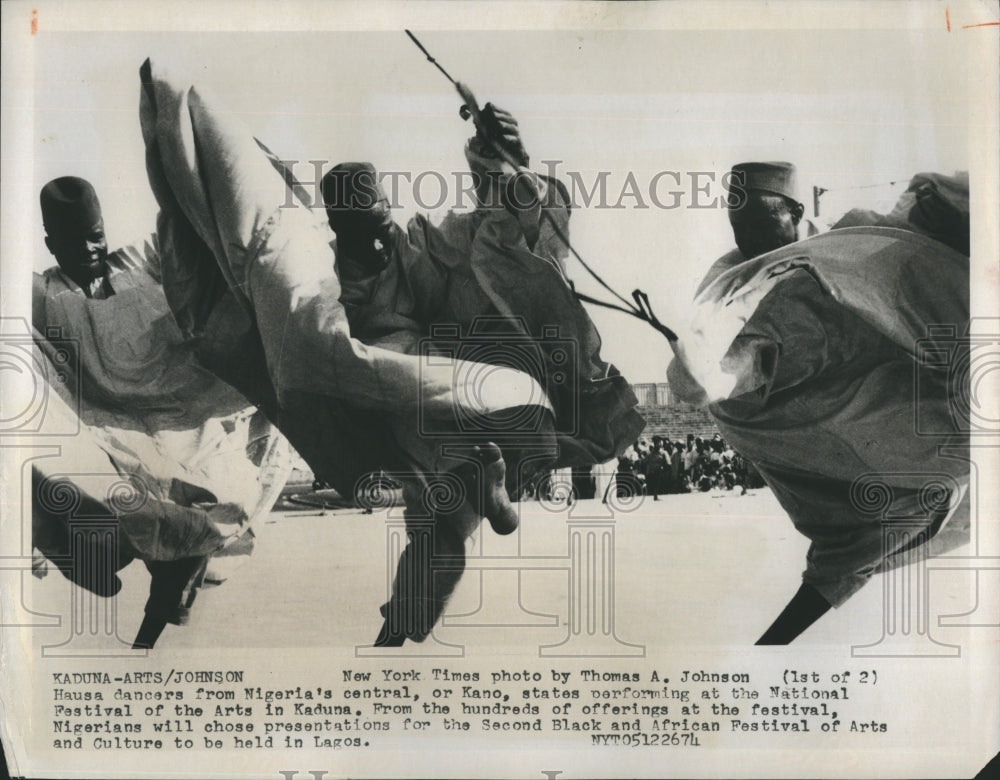 1975 Hausa Dancers from Nigeria dance at a Performing Arts Festival - Historic Images