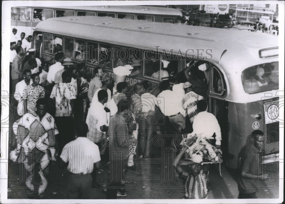 1970 Overcrowded City Transport Bus in Nigeria.  - Historic Images