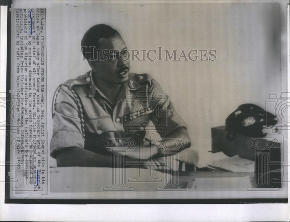 1966 Maj. Gen. Aguiyi Ironsi, temporary leader of the Nigerian - Historic Images