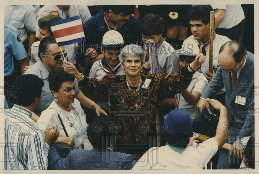 1989 Ortega Chamorro at a rally in Nicaragua  - Historic Images