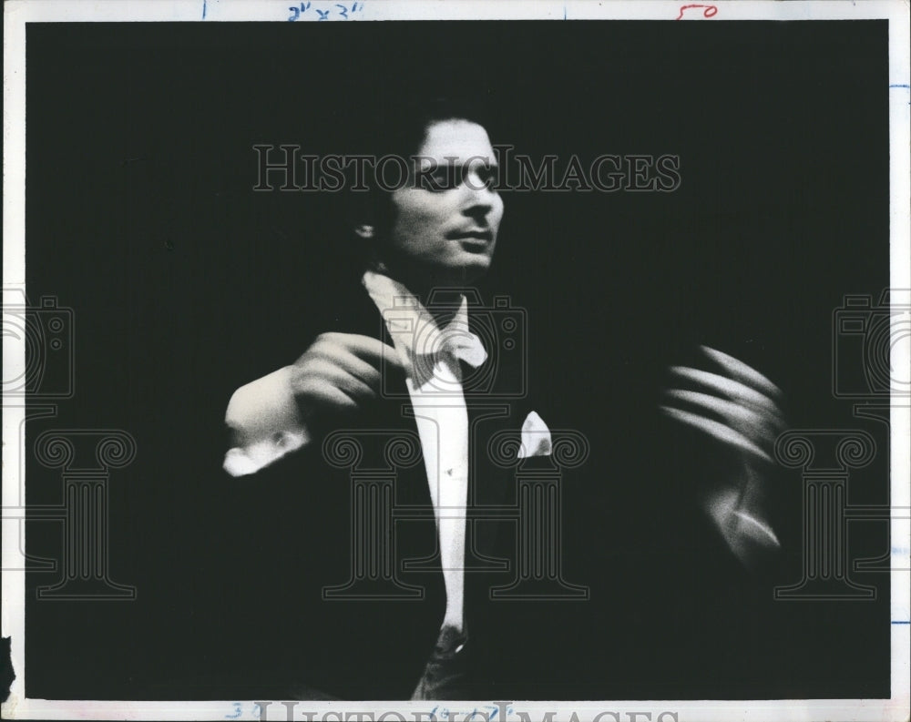 Alain Lombaro conductor of Miami Philharmonic.  - Historic Images