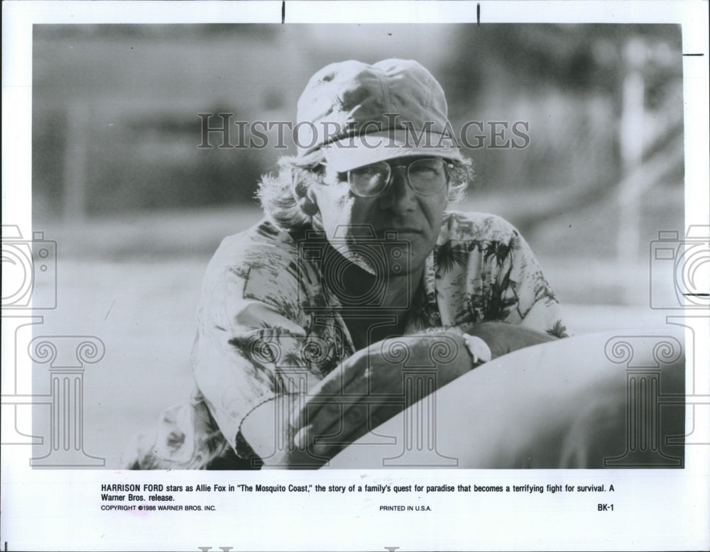 1987 Actor Harrison Ford star in The Mosquito Coast. - Historic Images