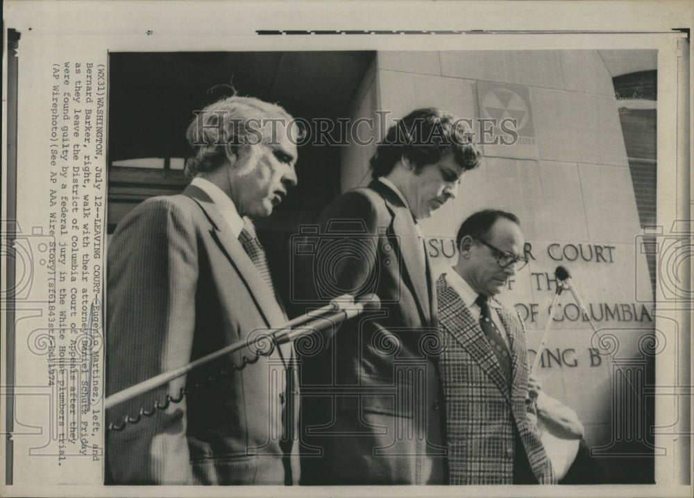 1974 Eugenio Martinez and Bernard Baker, defendants in the.. - Historic Images