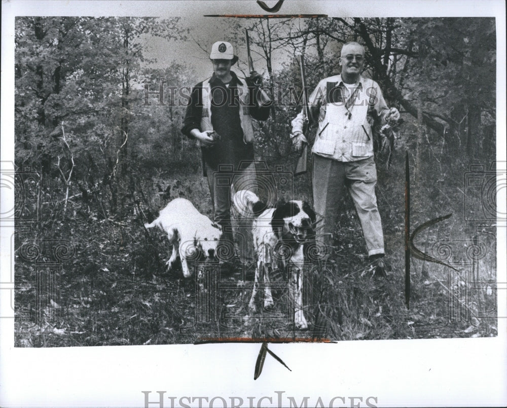 1976 John &amp; Jack Wiksall hunting woodcock  - Historic Images