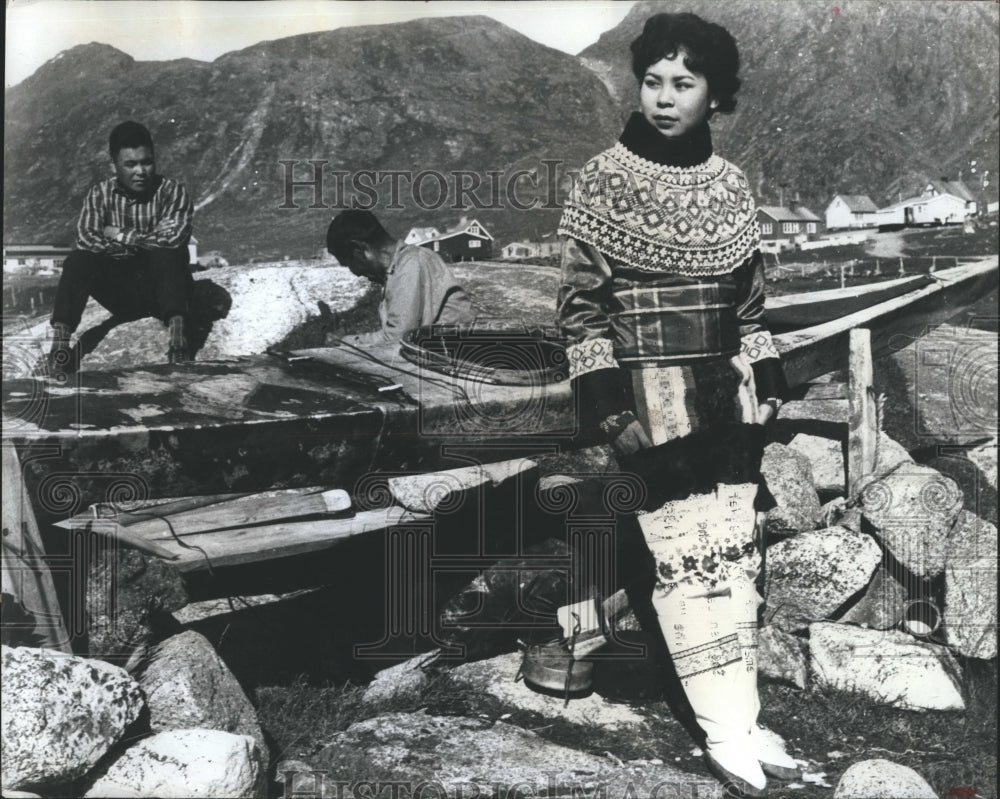 1972 Cecille from Narssaq, in native costume  - Historic Images