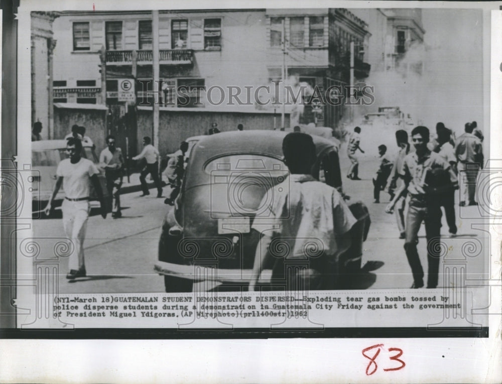 1962 Student demonstrators clashing with police in Guatemala City - Historic Images