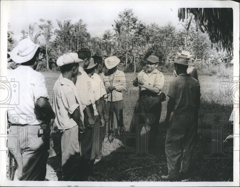 1966 Guatemalan Guerilla Marco Antonio Yon Sosa with peasants - Historic Images