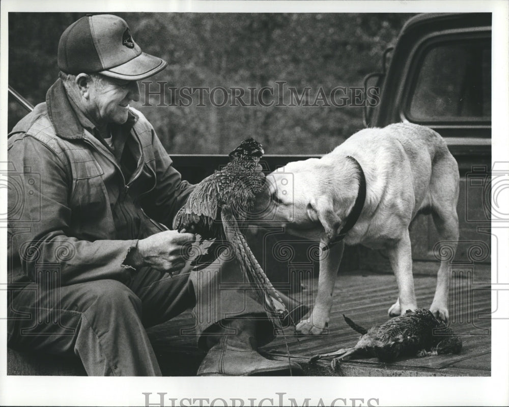 1982 Doug Prevost on a pheasant hunting trip  - Historic Images
