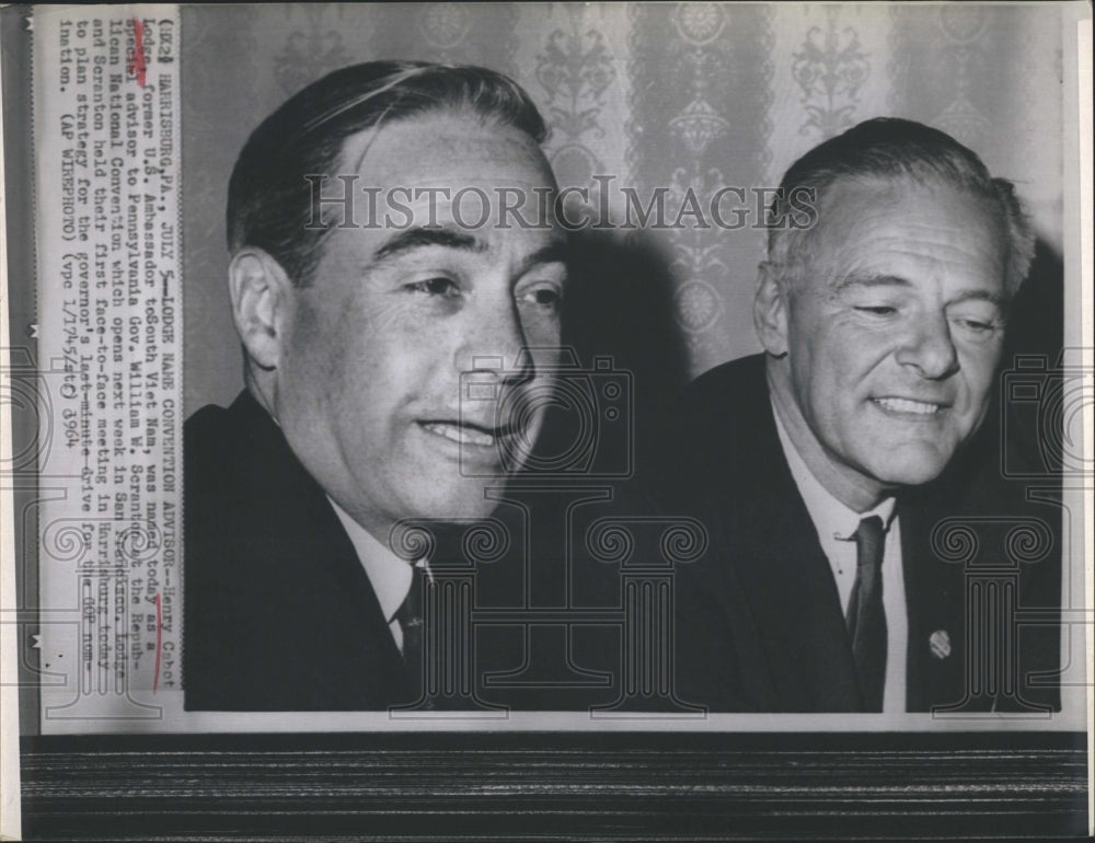 1964 Ambassador Henry Cabot Lodge and Gov William W. Scranton - Historic Images