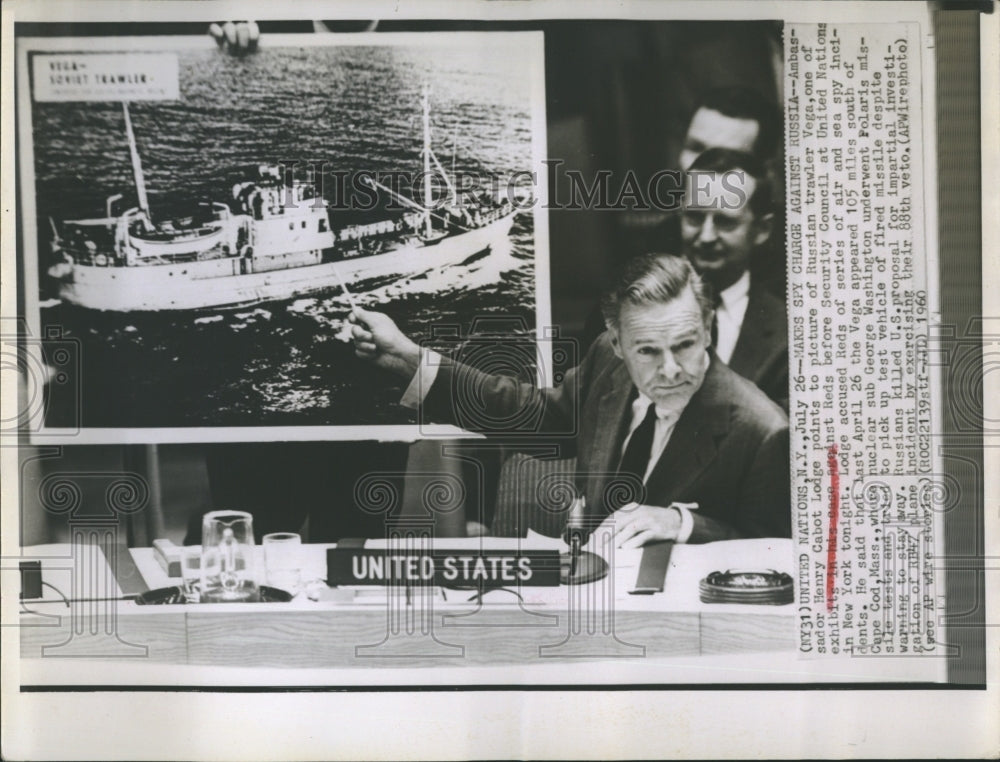 1960 Ambassador Henry Lodge Accuses Russians Of Spying - Historic Images