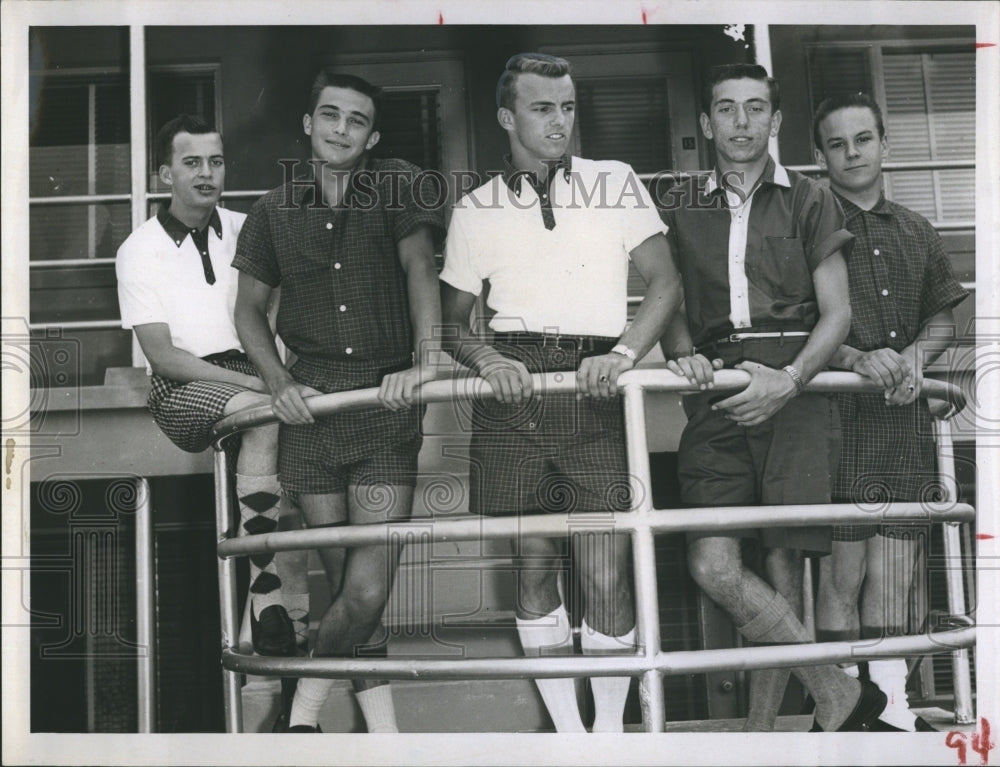 1968 Five Men Standing On Side of Ship  - Historic Images