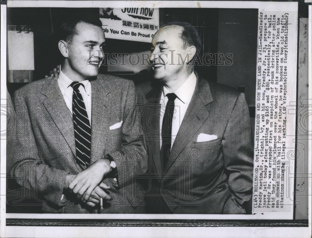 Press Photo Bandleader Freddy Martin Sr. with son Freddy Jr. - Historic Images