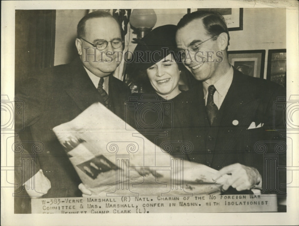 Mr. and Mrs Verne Marshall and Sen. Bennett Champ Clark.-Historic Images