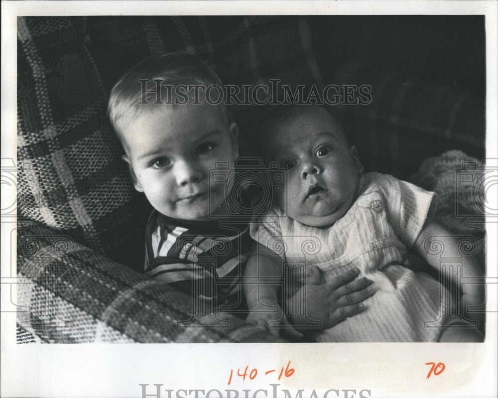 1976 Aaron holds his 2 Brother Jason.  - Historic Images