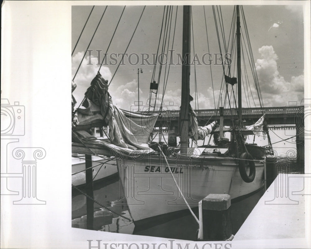 1957 39 foot yawl park at South Sea.  - Historic Images