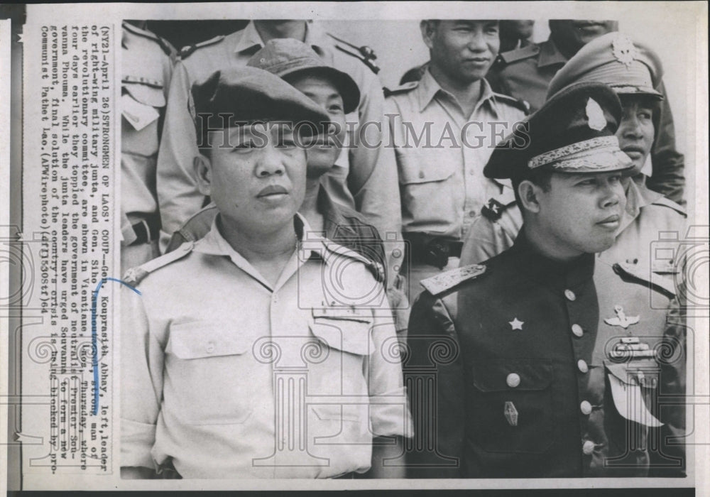 1964 General Abhay Junta Leader General Siho Lamphouthakoun Coup - Historic Images