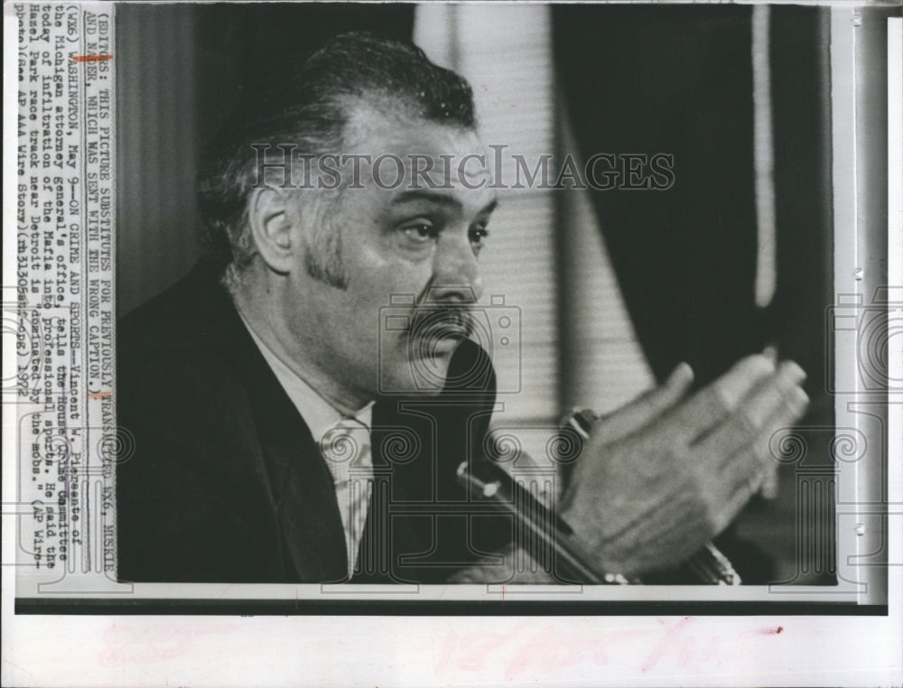 1972 Vincent W. Piersente of the Michigan Attorney General's Office - Historic Images