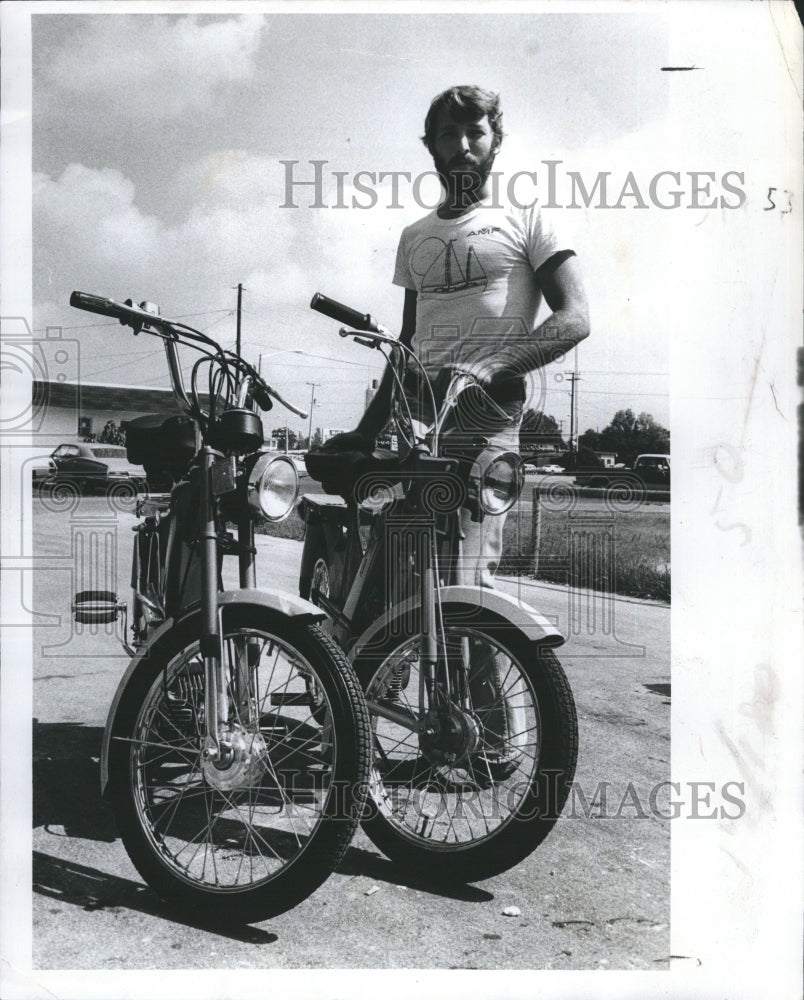 1977 Suncoast Cycles Manager Gary Hoffman w Motorcycles for Sale - Historic Images