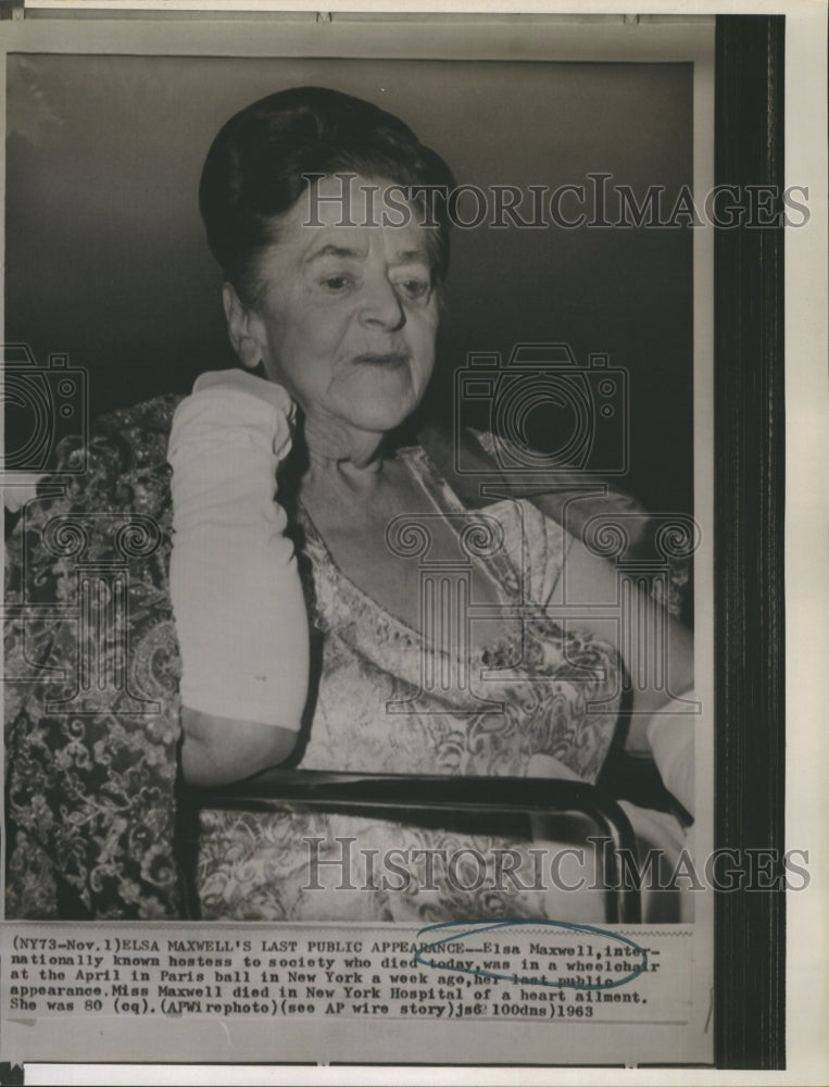 1963 Elsa Maxwell&#39;s Last Public Appearance - Historic Images