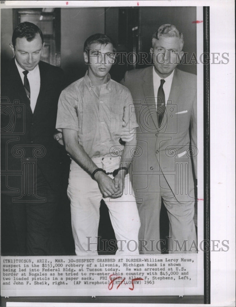 1963 William Maus, Suspected Robber - Historic Images