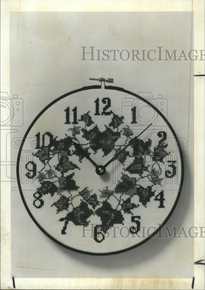 1993 Wall clock stitched. - Historic Images