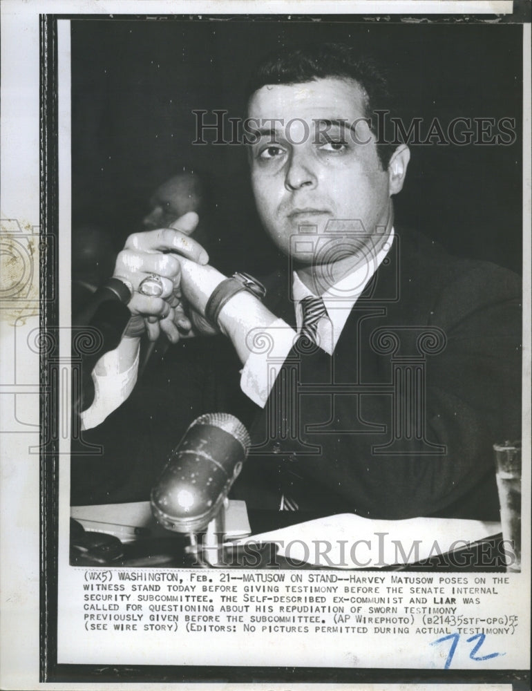 1955 Harvey Matusow a U.S. Communist.  - Historic Images