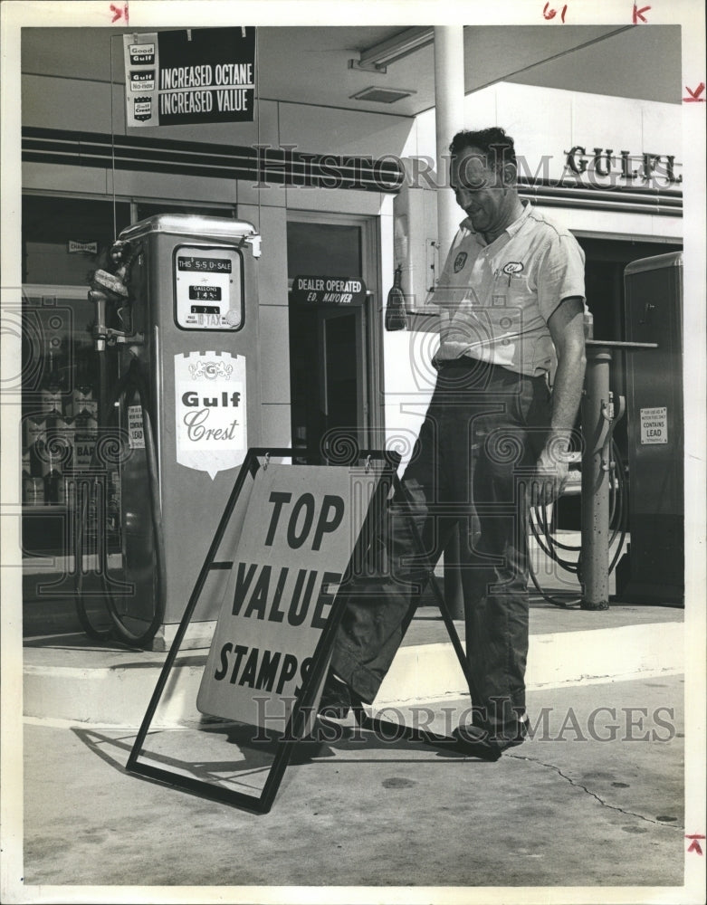 1960 Ed Mayover Gas Station Operator Manatee County Service Station - Historic Images