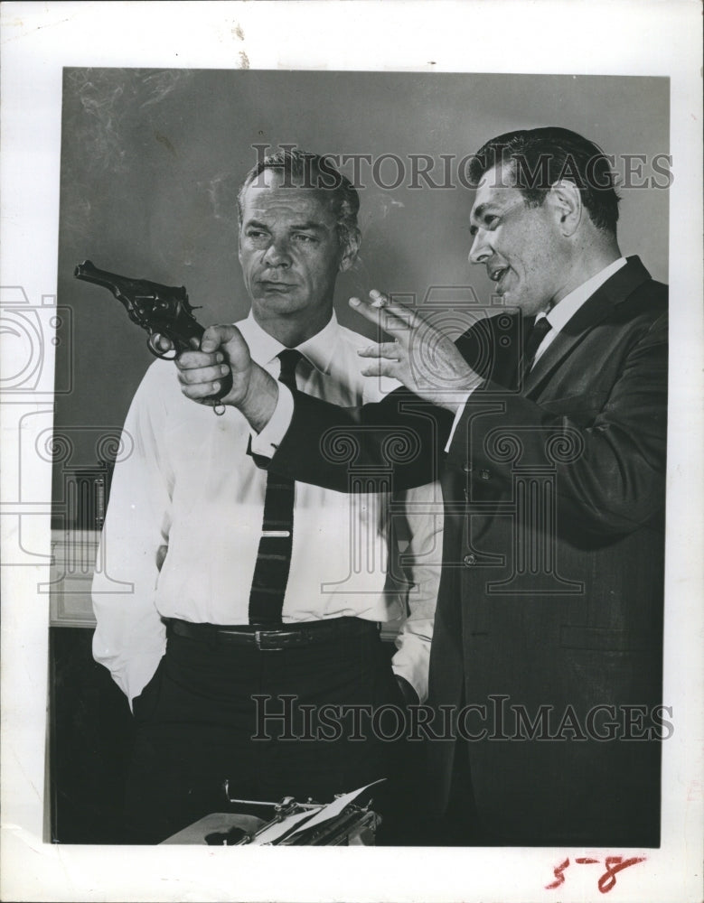1962 Actors Simon Oakland & James Daly in "The U.S. Steel Hour" CBS - Historic Images