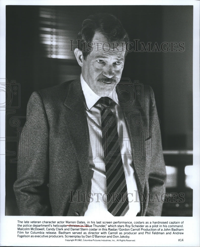 1982 Actor Warren Oates in "Blue Thunder" - Historic Images