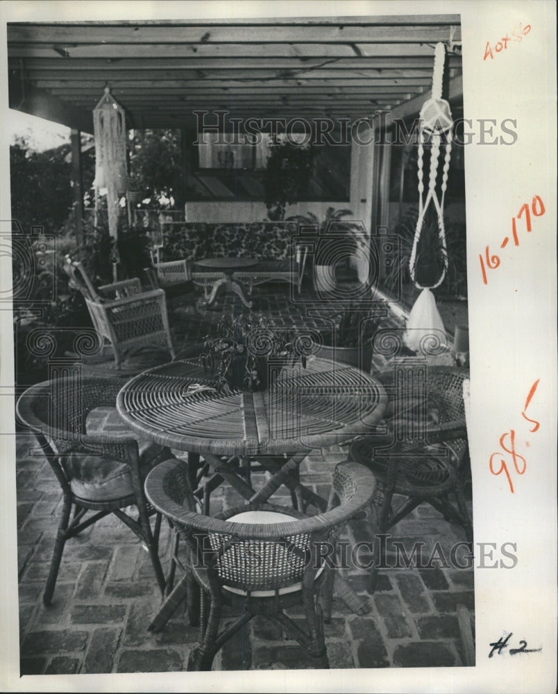 1976 Press Photo Patio of house built by David and Barbara Nyberg - RSH54241 - Historic Images