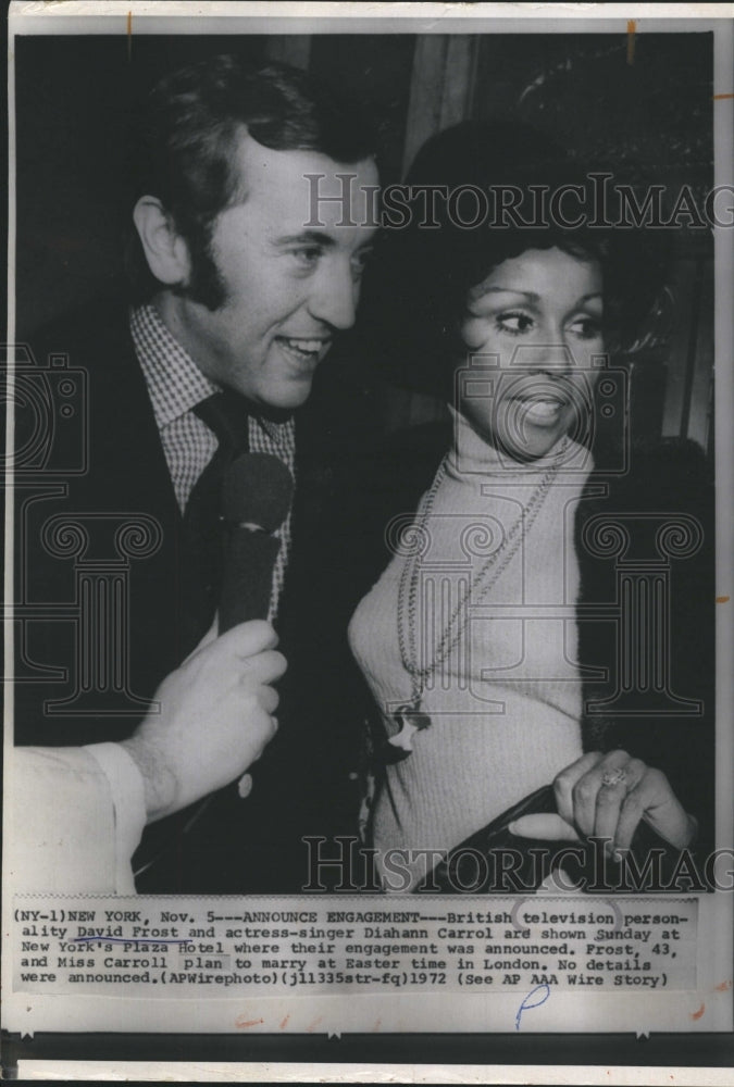 1972 David Frost, Diahann Carrol announce engagement  - Historic Images