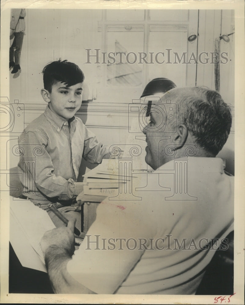 1962 Allen Funt Discusses Fan Mail Son John Jr. Fan Mail Reporter - Historic Images