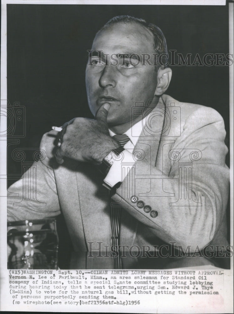 1956 Standard Oil Salesman Vernon Lee Senate Lobby Committee Hearing - Historic Images