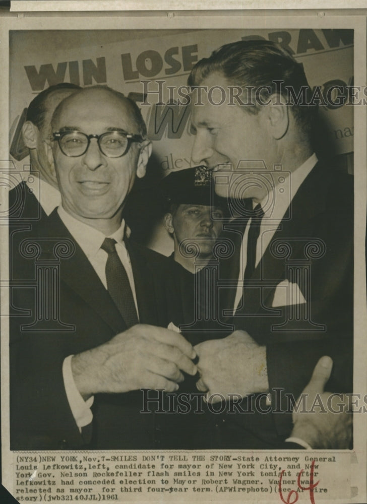 1961 State Attorney General Louis Lefkowitz and Gov. Rockefeller - Historic Images