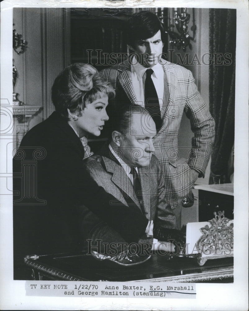 1970 Anne Baxter E.G. Marshall George Hamilton - Historic Images