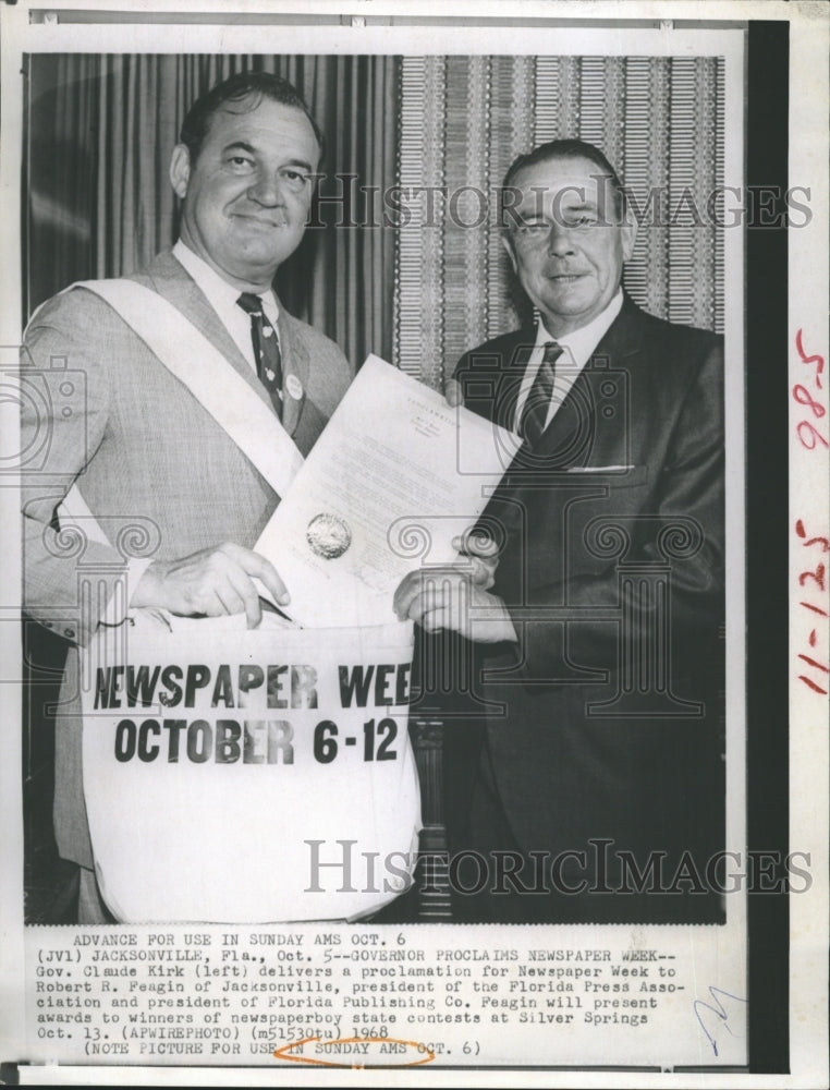 1968 Gov. Claude Kirk, Robert R. Feagin  - Historic Images