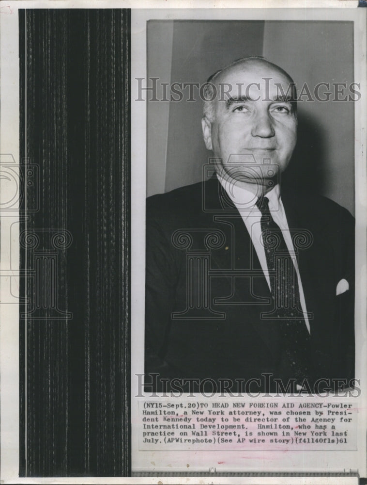1961 Fowler Hamilton Director Agency International Development - Historic Images