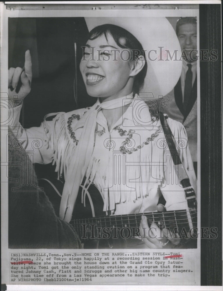 1964 Tomi Fujiyana of Japan singing at Grand Ole Opry - Historic Images