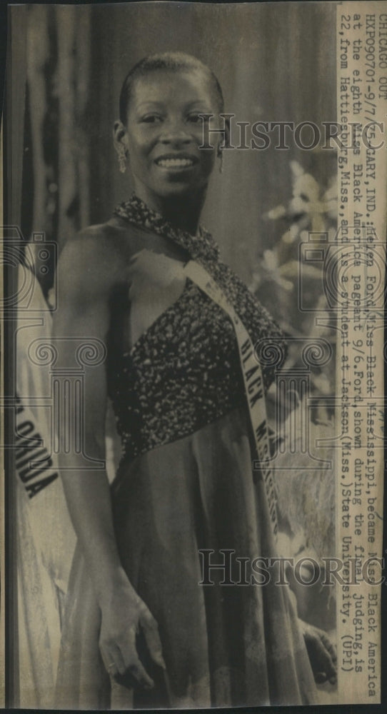 1975 Helen Ford Miss Black Mississippi.  - Historic Images