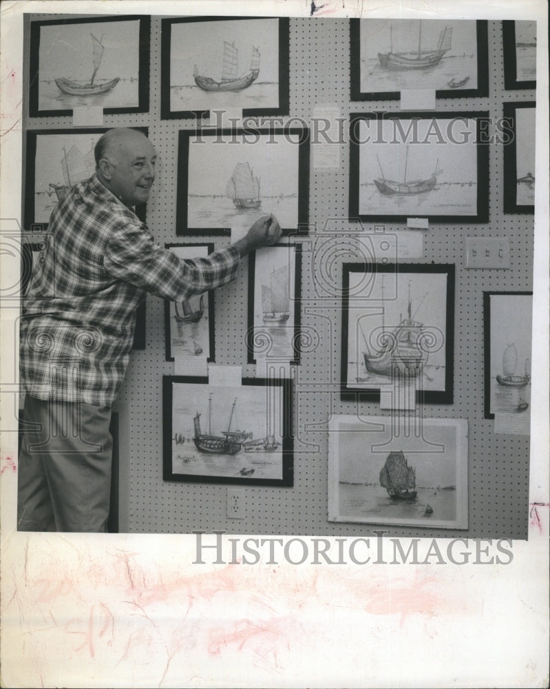 1968 Commander Hunt shoes collection of pencil drawings.  - Historic Images